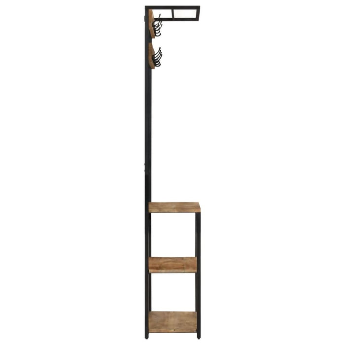 Cuier de haine cu pantofar, 68x30x182 cm, lemn masiv mango brut - WALTI WALTI