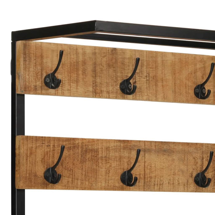 Cuier de haine cu pantofar, 68x30x182 cm, lemn masiv mango brut - WALTI WALTI