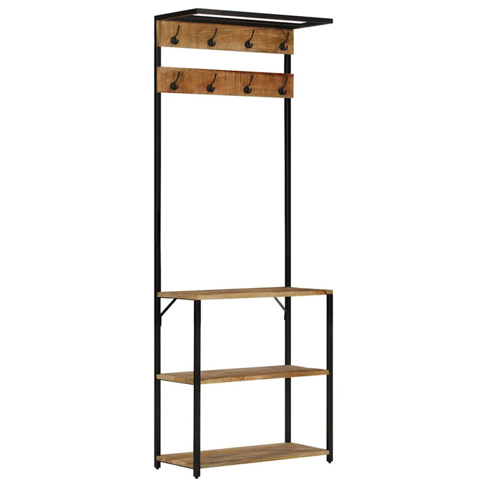 Cuier de haine cu pantofar, 68x30x182 cm, lemn masiv mango brut - WALTI WALTI