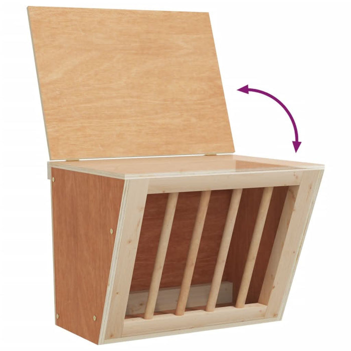 Hrănitor pentru fân de iepuri, 25x18,5x20,5 cm, lemn masiv brad - WALTI WALTI