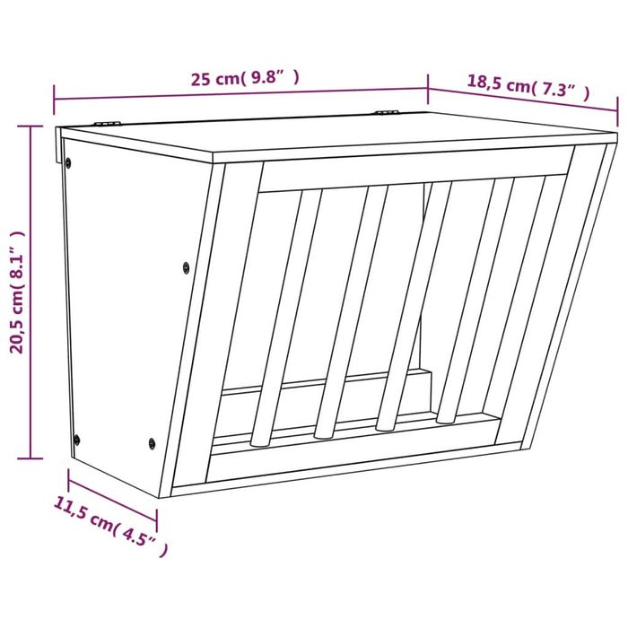 Hrănitor pentru fân de iepuri, 25x18,5x20,5 cm, lemn masiv brad - WALTI WALTI