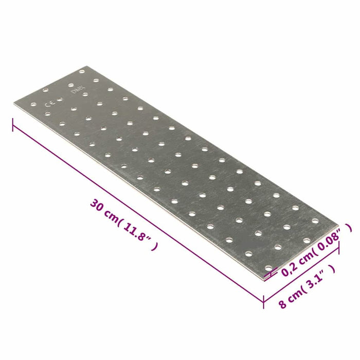 Plăci perforate, 20 buc., 2 mm, 300x80 mm, oțel galvanizat - WALTI WALTI