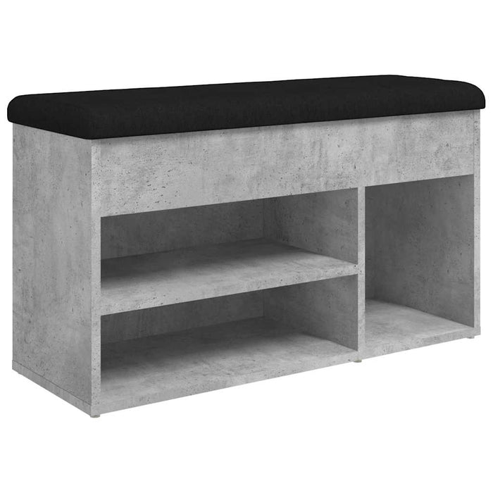 Bancă de pantofi, gri beton, 82x32x45,5 cm, lemn prelucrat WALTI