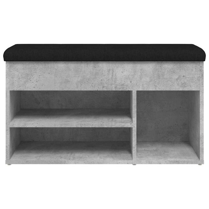 Bancă de pantofi, gri beton, 82x32x45,5 cm, lemn prelucrat WALTI