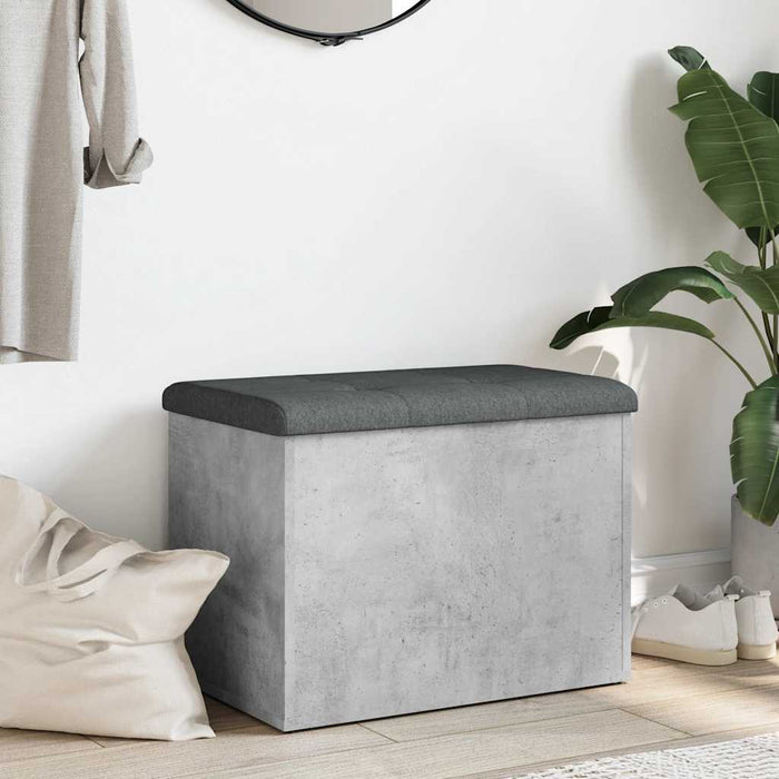 Bancă de depozitare, gri beton, 62x42x45 cm, lemn prelucrat - WALTI WALTI