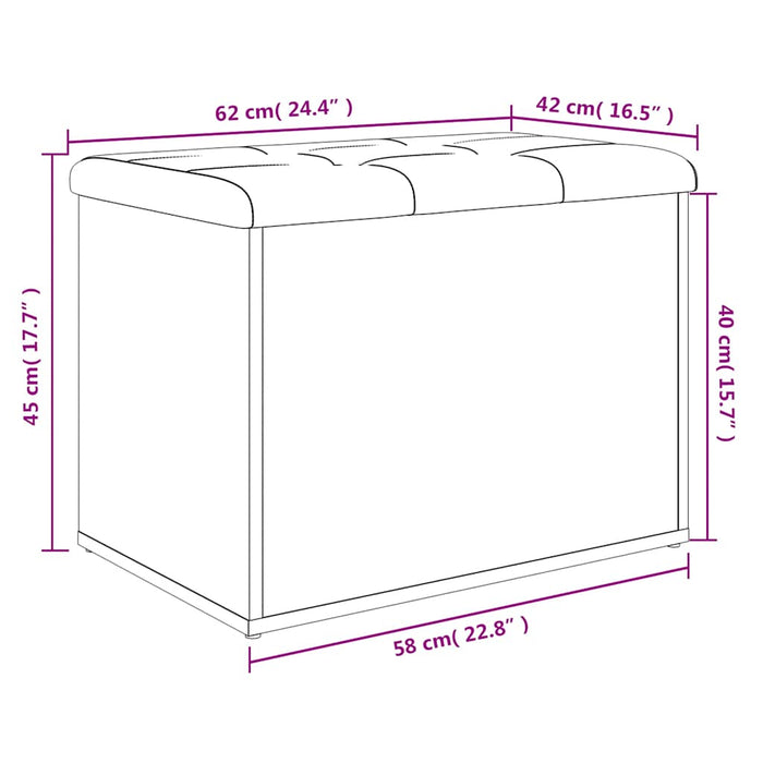 Bancă de depozitare, gri beton, 62x42x45 cm, lemn prelucrat - WALTI WALTI