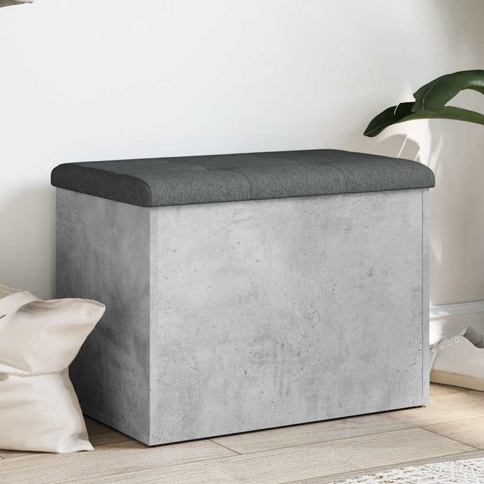 Bancă de depozitare, gri beton, 62x42x45 cm, lemn prelucrat - WALTI WALTI
