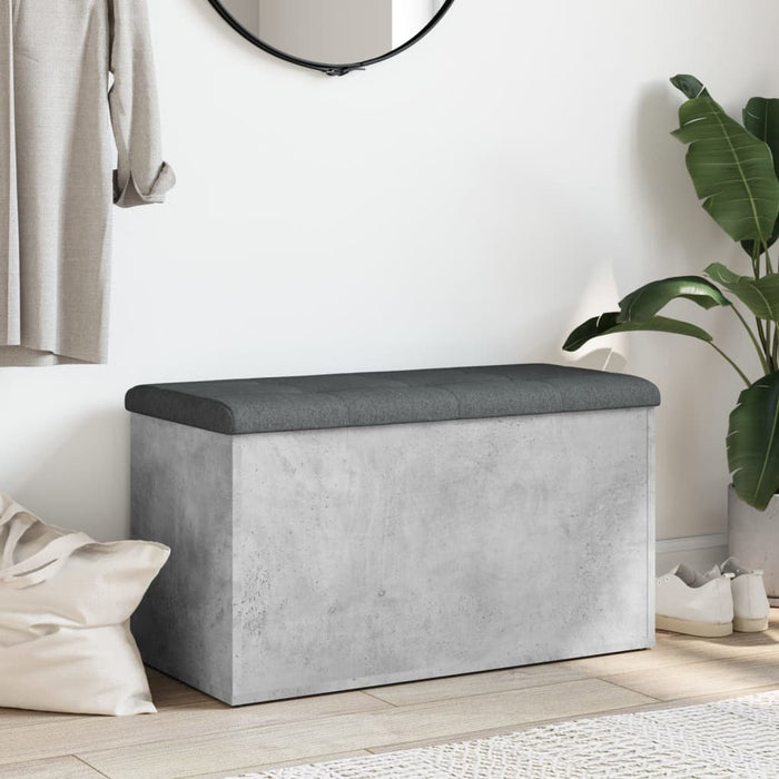 Bancă de depozitare, gri beton, 82x42x45 cm, lemn prelucrat - WALTI WALTI