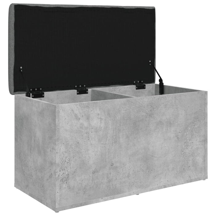 Bancă de depozitare, gri beton, 82x42x45 cm, lemn prelucrat - WALTI WALTI