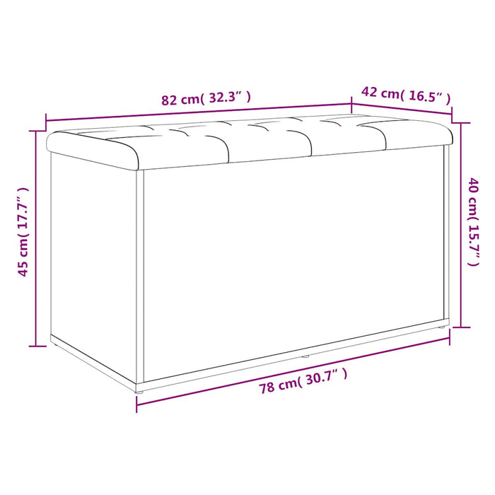 Bancă de depozitare, gri beton, 82x42x45 cm, lemn prelucrat - WALTI WALTI