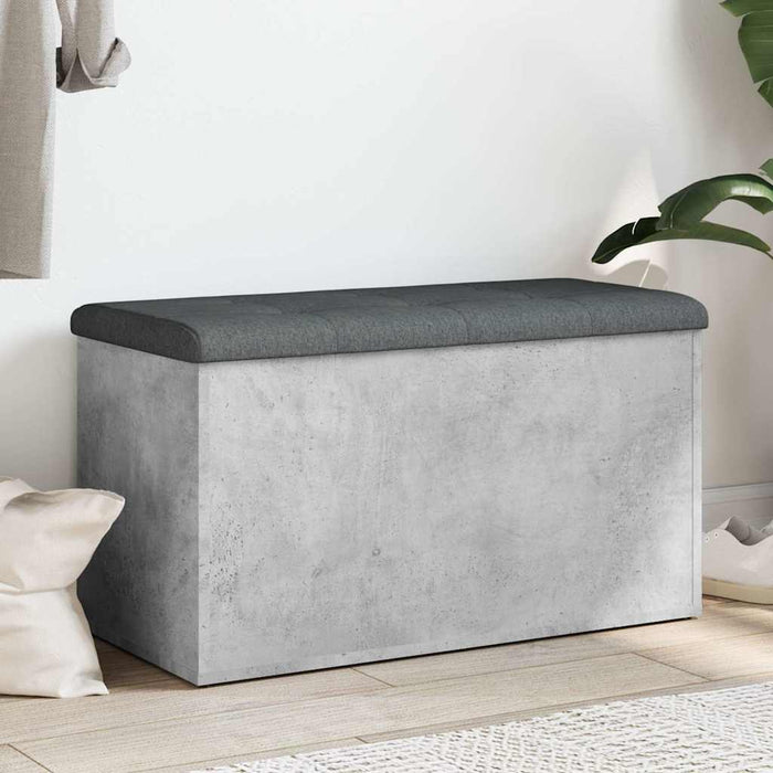 Bancă de depozitare, gri beton, 82x42x45 cm, lemn prelucrat - WALTI WALTI