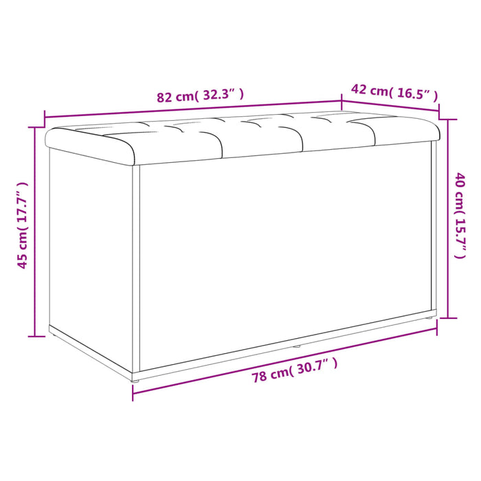 Bancă de depozitare, stejar fumuriu, 82x42x45 cm lemn prelucrat WALTI