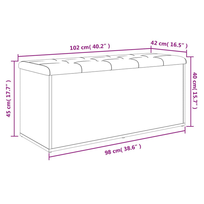 Bancă de depozitare, alb , 102x42x45 cm, lemn prelucrat WALTI