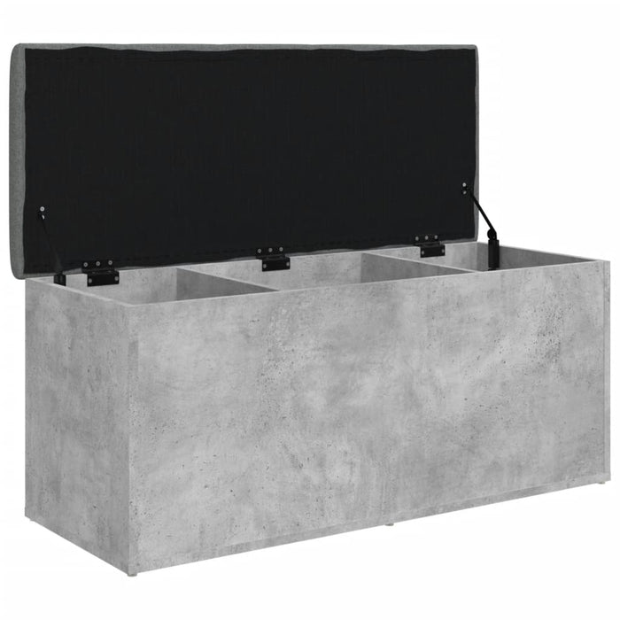 Bancă de depozitare, gri beton, 102x42x45 cm, lemn prelucrat WALTI