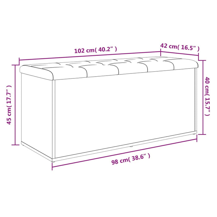 Bancă de depozitare, stejar fumuriu, 102x42x45cm lemn prelucrat WALTI