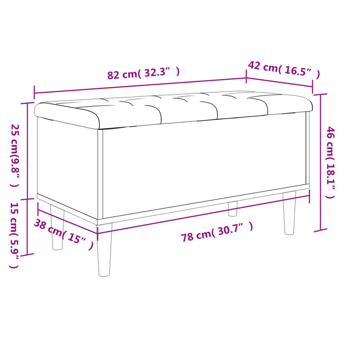 Bancă de depozitare, alb, 82x42x46 cm, lemn prelucrat WALTI