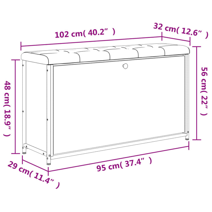 Bancă pantofi cu sertar rabatabil, stejar sonoma, 102x32x56 cm WALTI