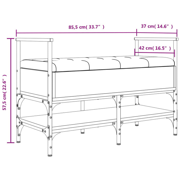 Bancă de pantofi, negru, 85,5x42x57,5 cm, lemn prelucrat WALTI