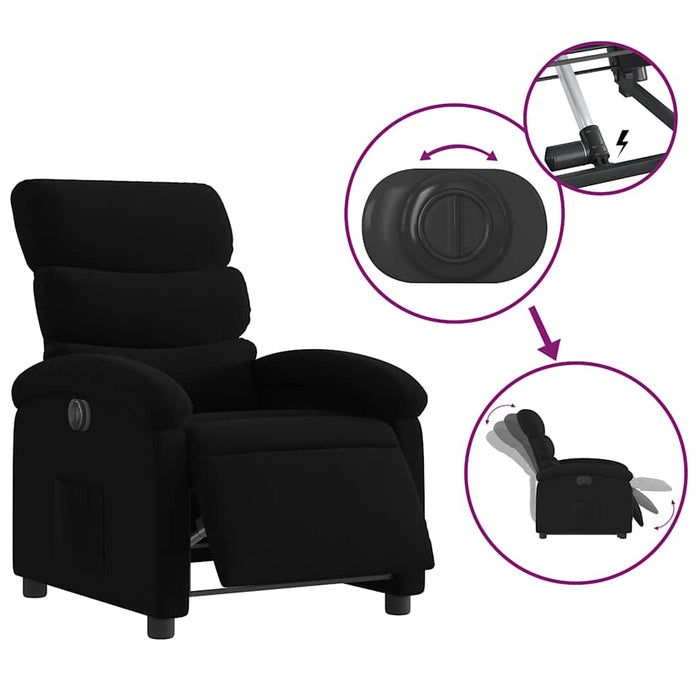 Fotoliu rabatabil electric, negru, material textil - WALTI WALTI