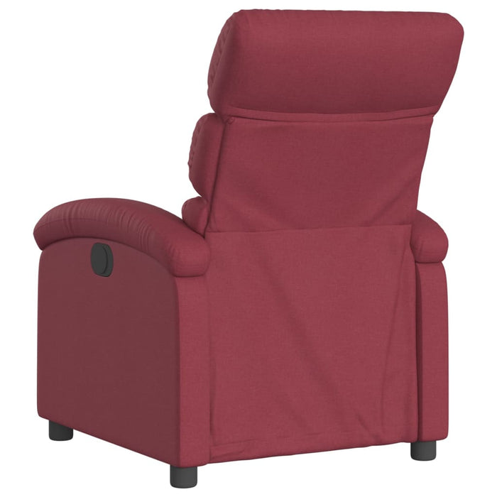 Fotoliu rabatabil electric, roșu vin, material textil WALTI