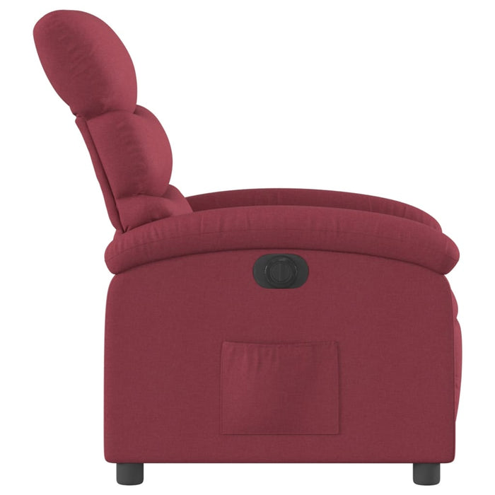 Fotoliu rabatabil electric, roșu vin, material textil WALTI