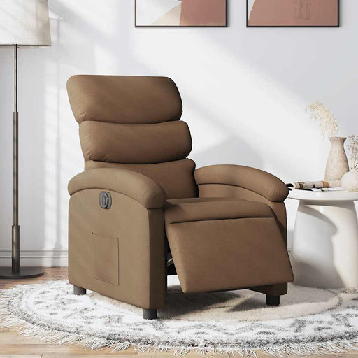 Fotoliu rabatabil electric, maro, material textil - WALTI WALTI