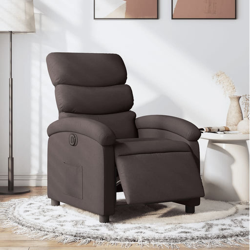Fotoliu rabatabil electric, maro închis, material textil - WALTI WALTI