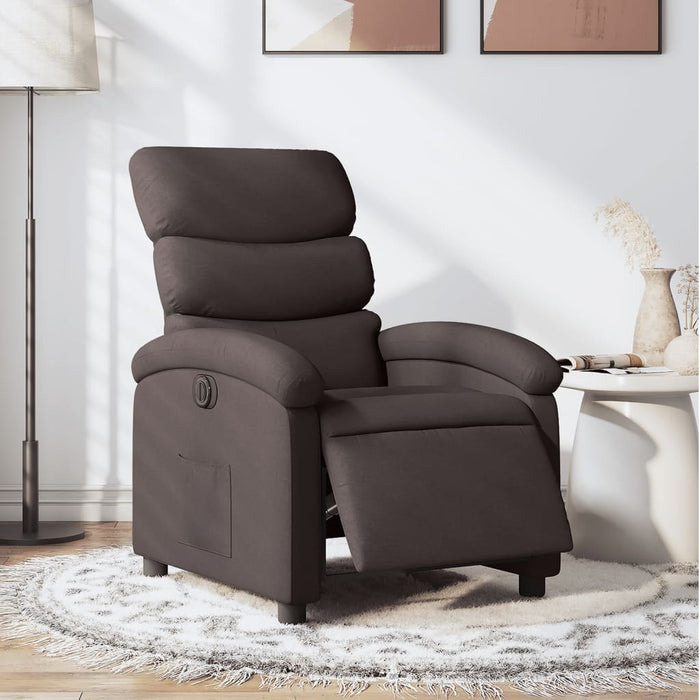 Fotoliu rabatabil electric, maro închis, material textil - WALTI WALTI