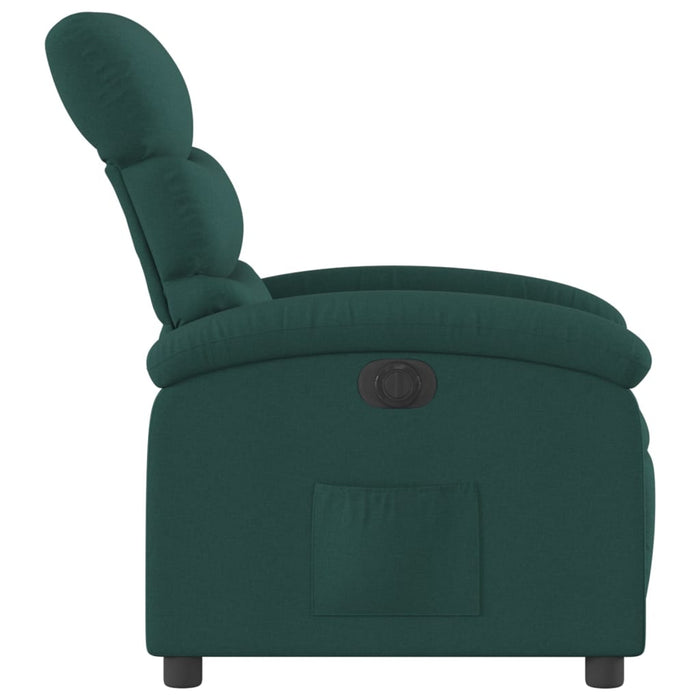 Fotoliu rabatabil electric, verde închis, material textil WALTI