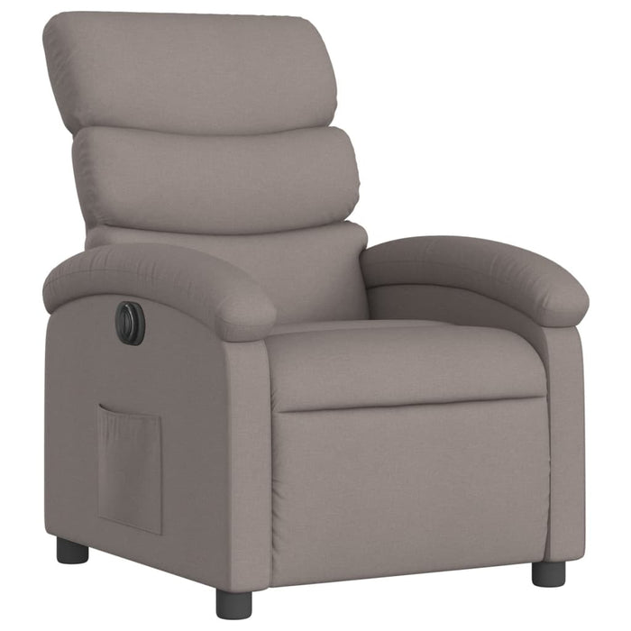 Fotoliu rabatabil electric, gri taupe, material textil WALTI