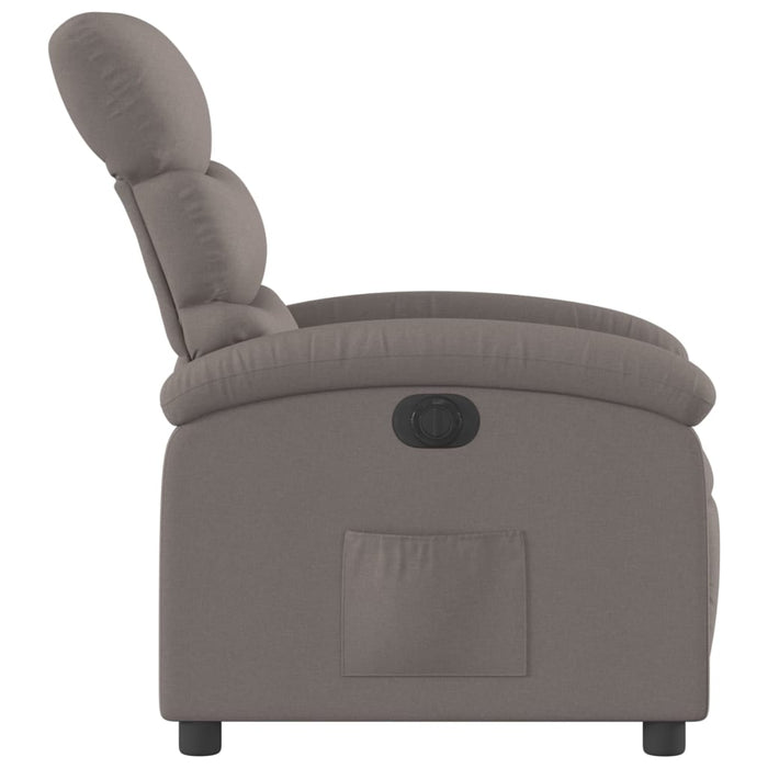 Fotoliu rabatabil electric, gri taupe, material textil WALTI