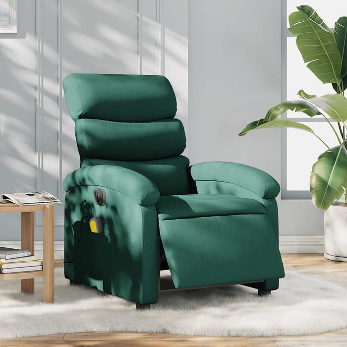 Fotoliu electric de masaj rabatabil, verde închis, textil - WALTI WALTI