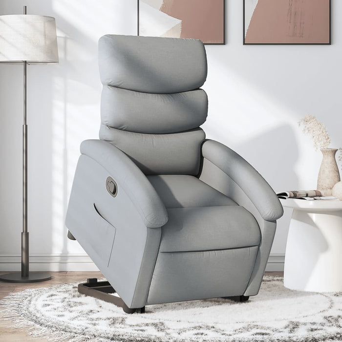 Fotoliu rabatabil cu ridicare, gri deschis, material textil WALTI