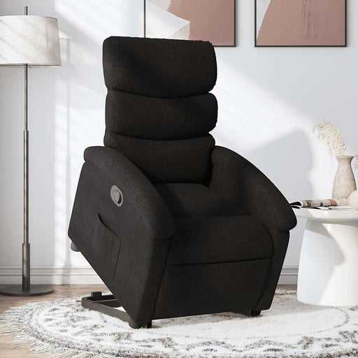 Fotoliu rabatabil cu ridicare pe verticală, negru, textil - WALTI WALTI