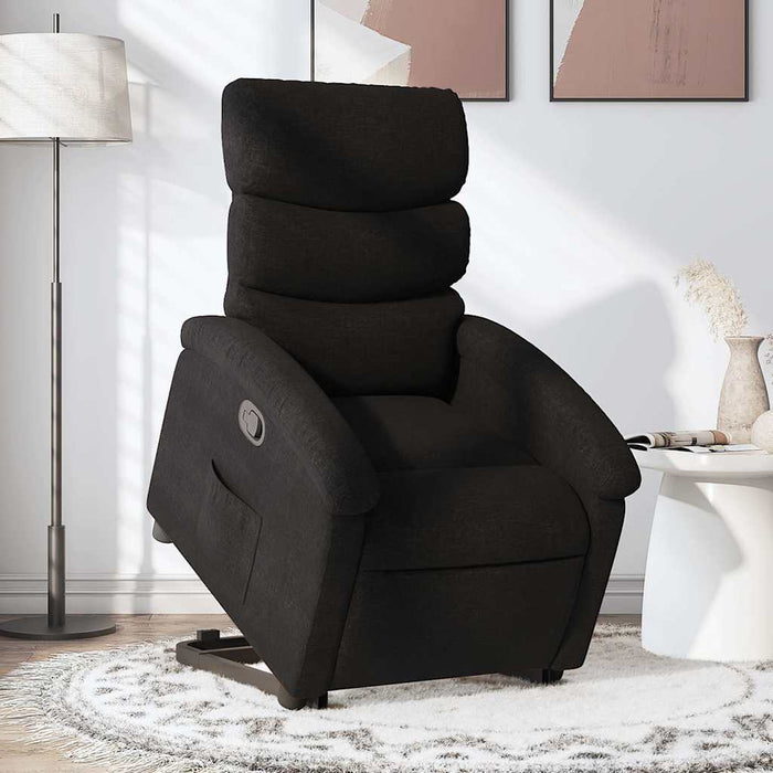 Fotoliu rabatabil cu ridicare pe verticală, negru, textil - WALTI WALTI