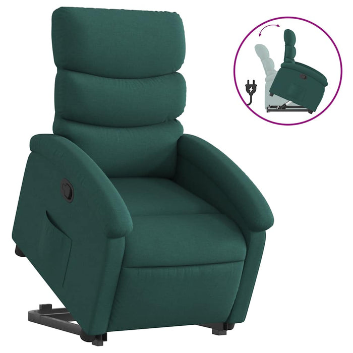 Fotoliu rabatabil ridicare pe verticală, verde închis, textil - WALTI WALTI