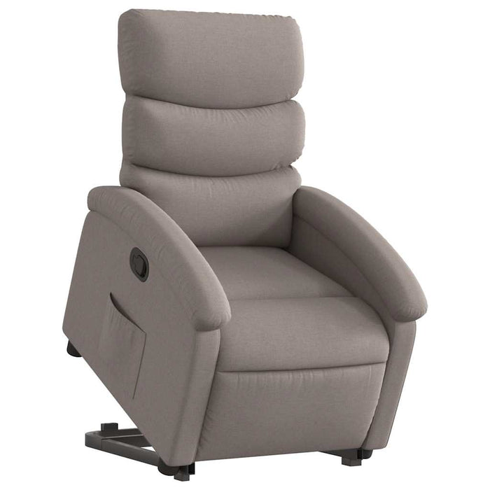 Fotoliu rabatabil cu ridicare pe verticală, gri taupe, textil - WALTI WALTI