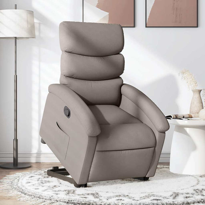 Fotoliu rabatabil cu ridicare pe verticală, gri taupe, textil - WALTI WALTI