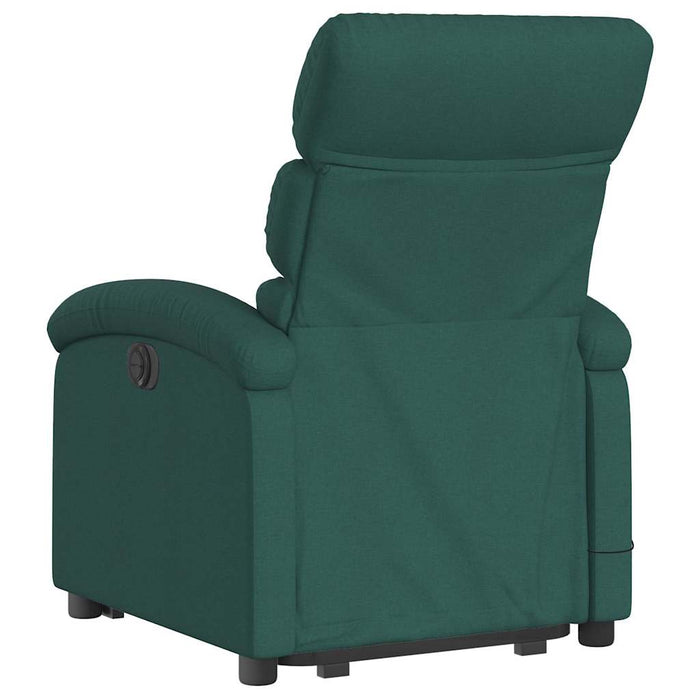 Fotoliu rabatabil de masaj, cu ridicare, verde închis, textil - WALTI WALTI
