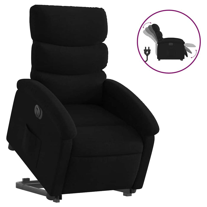 Fotoliu electric rabatabil cu ridicare, negru, textil - WALTI WALTI