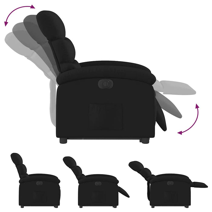 Fotoliu electric rabatabil cu ridicare, negru, textil - WALTI WALTI