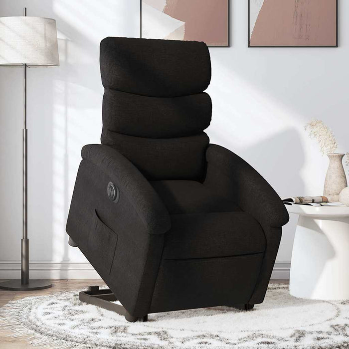 Fotoliu electric rabatabil cu ridicare, negru, textil - WALTI WALTI