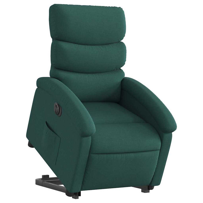 Fotoliu electric rabatabil cu ridicare, verde închis, textil WALTI