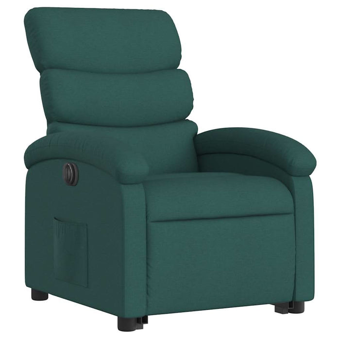 Fotoliu electric rabatabil cu ridicare, verde închis, textil WALTI