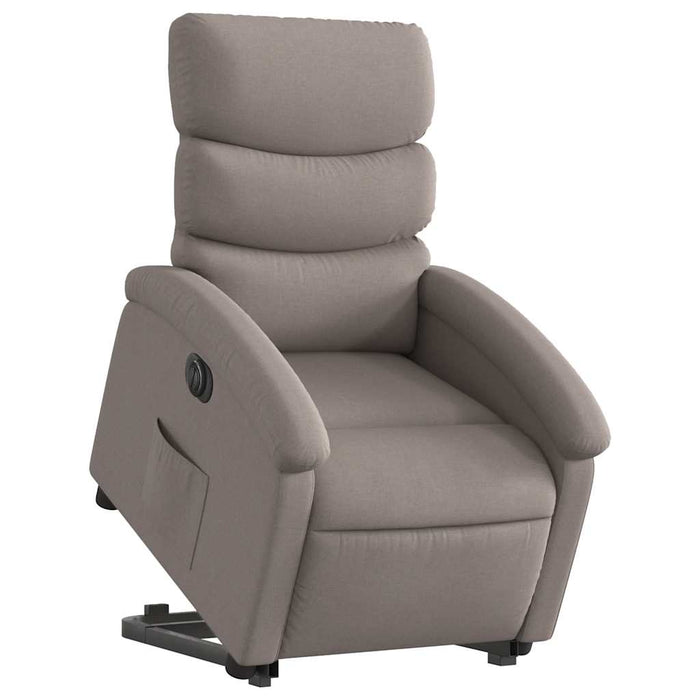 Fotoliu electric rabatabil cu ridicare, gri taupe, textil - WALTI WALTI