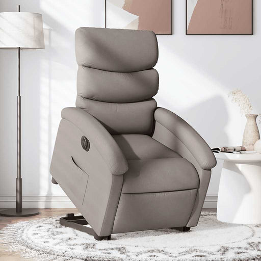 Fotoliu electric rabatabil cu ridicare, gri taupe, textil - WALTI WALTI