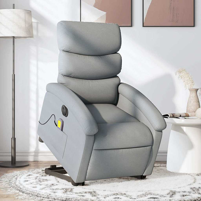 Fotoliu electric masaj rabatabil cu ridicare, gri închis textil - WALTI WALTI