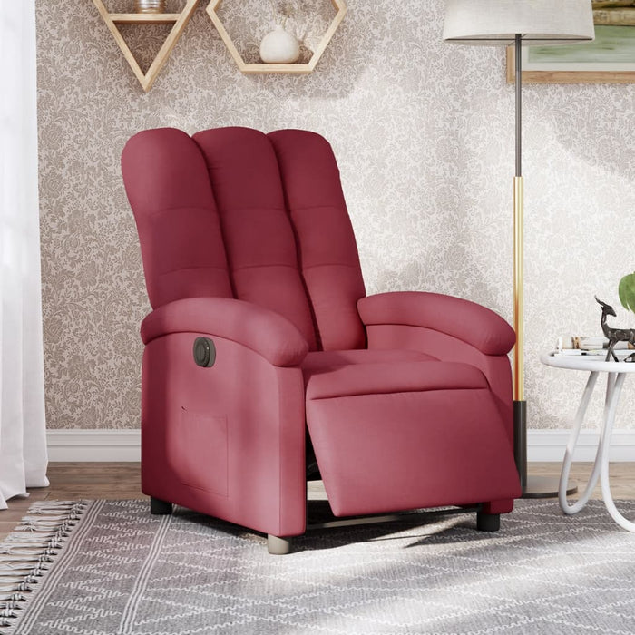 Fotoliu rabatabil electric, roșu vin, material textil WALTI