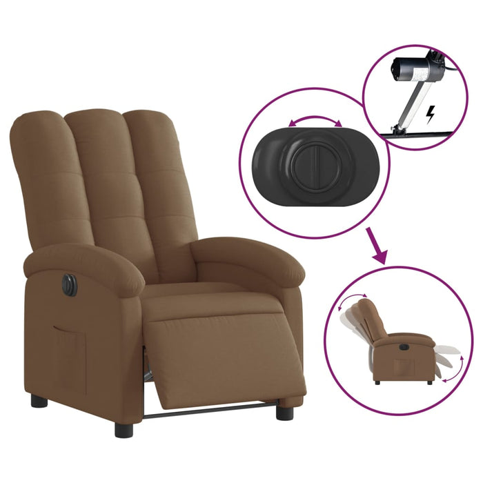 Fotoliu rabatabil electric, maro, material textil - WALTI WALTI