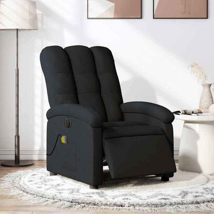 Fotoliu electric de masaj rabatabil, negru, textil - WALTI WALTI